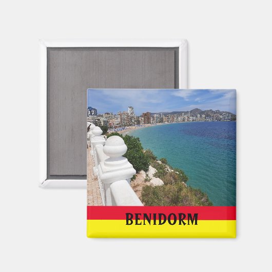 Benidorm Playa Levante Strand Spanje Souvenir Magneet (Voorkant / Achterkant)