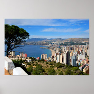 Benidorm Skyline Cityscape Costa Blanca Spanje Poster