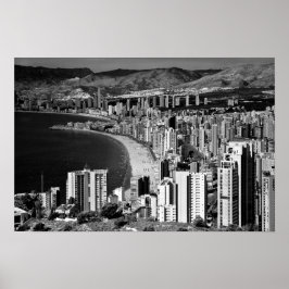 Benidorm Skyline Cityscape Costa Blanca Spanje Poster