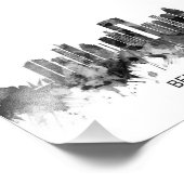 Benidorm Spain Skyline BW Foto Afdruk (Hoek)