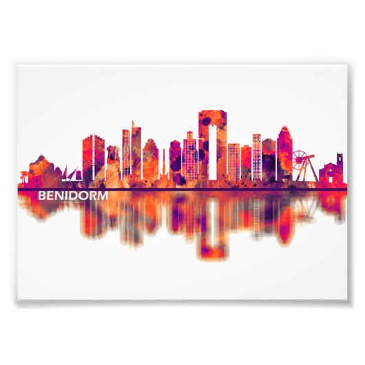 Benidorm Spain Skyline Foto Afdruk (Voorkant)