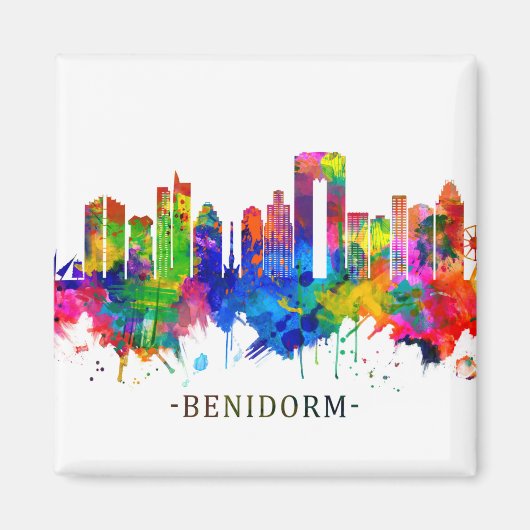 Benidorm Spain Skyline Magneet (Voorkant)