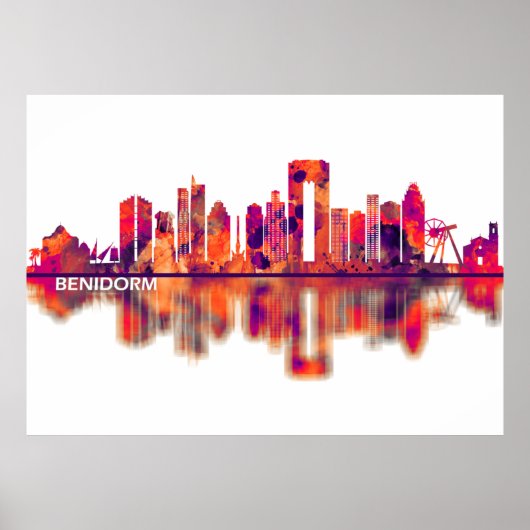 Benidorm Spain Skyline Poster (Voorkant)