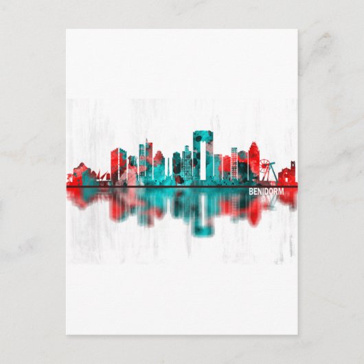 Benidorm Spain Skyline Uitnodiging Briefkaart (Voorkant)