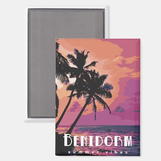 Benidorm Spain Summer Vibes Beach Magneet (Voorkant / Achterkant)