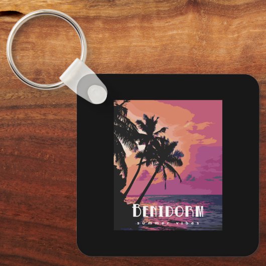Benidorm Spain Summer Vibes Beach Sleutelhanger (Voorkant)