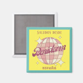 Benidorm Spanje espana vakantie kleurrijk Magneet (Voorkant / Achterkant)