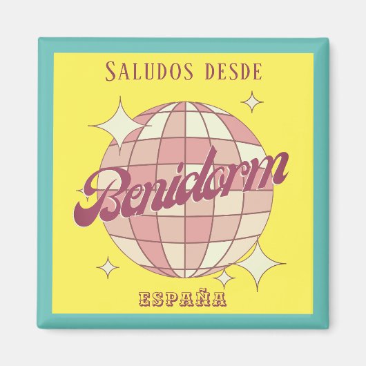 Benidorm Spanje espana vakantie kleurrijk Magneet (Voorkant)