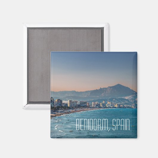 Benidorm, Spanje kust geschoten Briefkaart Magneet (Voorkant / Achterkant)