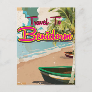 Benidorm,Spanje Vintage vakantieposter Briefkaart