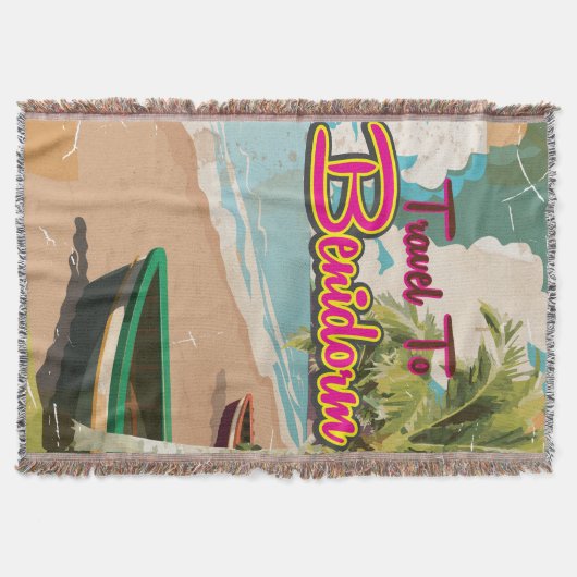 Benidorm,Spanje Vintage vakantieposter Deken (Voorkant)