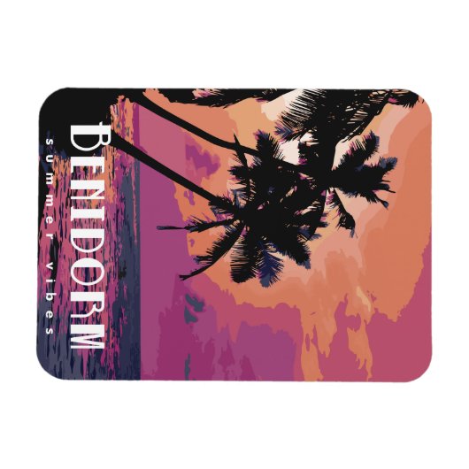 Benidorm Spanje Waterverf Beach Magneet (Horizontaal)