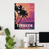 Benidorm Spanje Waterverf Beach Poster (Thuiskantoor)