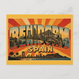 Benidorm Spanje Wolkenkrabber Strand Briefkaart
