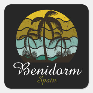 Benidorm Spanje Zomervakantie Vierkante Sticker