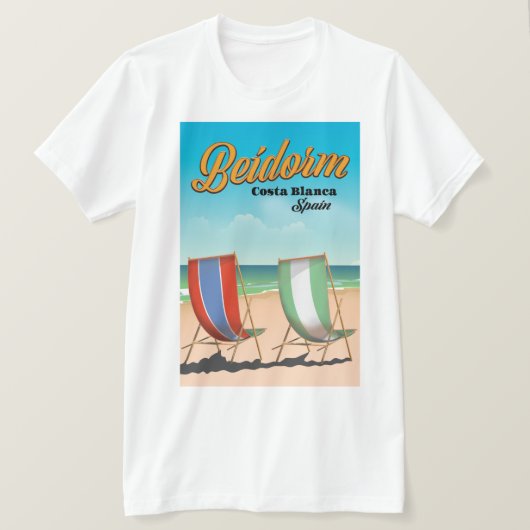 Benidorm strand reisposter t-shirt (Design voorkant)