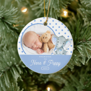 Benieuwd tot Nana & Poppy Baby Boy Foto Keramisch Ornament