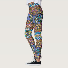 Benige Pracht: Uniek Gedessineerde Leggings in Ove