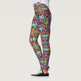 Benige Pracht: Uniek Gedessineerde Leggings in Ove