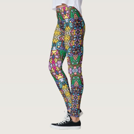 Benige Pracht: Uniek Gedessineerde Leggings in Ove (Links)