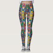 Benige Pracht: Uniek Gedessineerde Leggings in Ove (Voorkant)