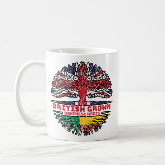 Benin Beninese British Tree Roots Flag Koffiemok (Links)