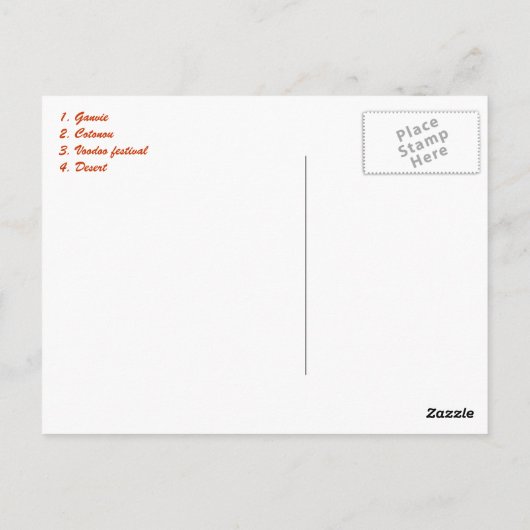 Benin Briefkaart (Achterkant)