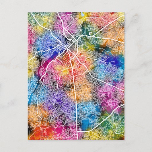 Benin City Nigeria Stadsplattegrond Briefkaart (Voorkant)