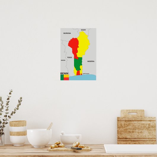 benin country map poster (Keuken)