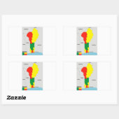 benin country map rechthoekige sticker (Vel)