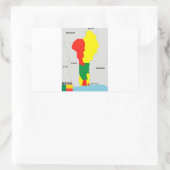 benin country map rechthoekige sticker (Tas)