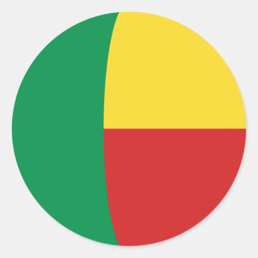 Benin Fisheye Vlagsticker Ronde Sticker (Voorkant)