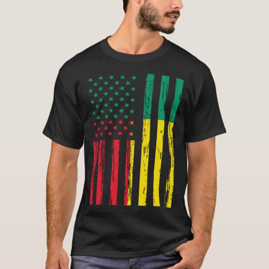 Benin Flag America US It is in my DNA  for Benines T-shirt (Voorkant)