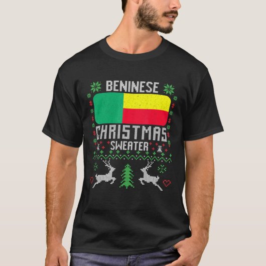 Benin Flag Beninese kerstkeuter T-shirt (Voorkant)