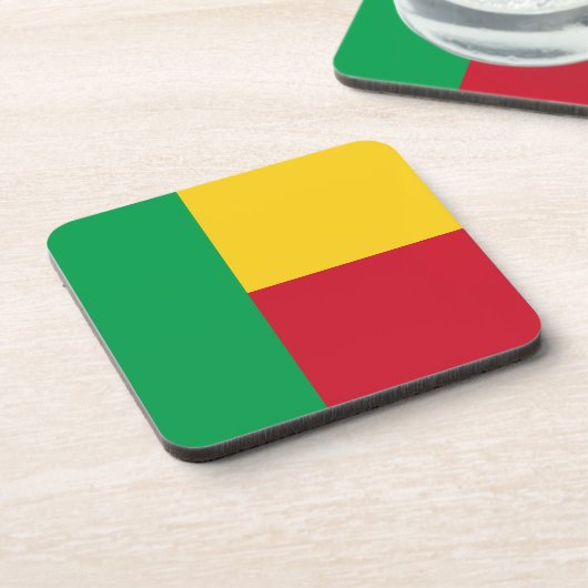 Benin Flag Bier Onderzetter (Linkerzijde)