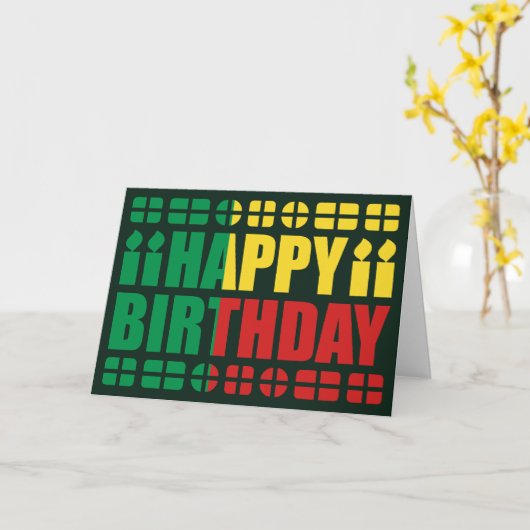 Benin Flag Birthday Card Kaart (Gele Bloem)