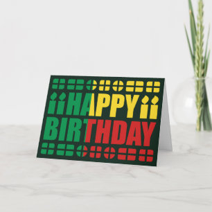 Benin Flag Birthday Card Kaart