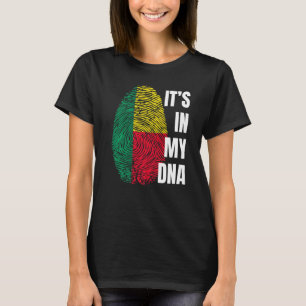 Benin Flag Dna Fingerprint Black History Maand T-shirt