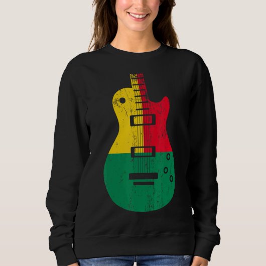 Benin Flag Guitar Musicus Trui (Voorkant)