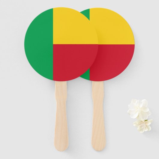 Benin Flag Handwaaier (Voorkant en achterkant)