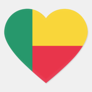 Benin Flag Hart Sticker