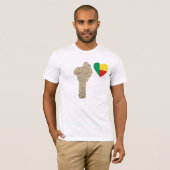 Benin Flag Heart en Map T-Shirt (Voorkant volledig)