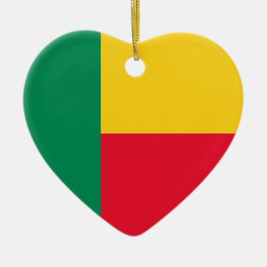 Benin Flag Heart Ornament (Voorkant)