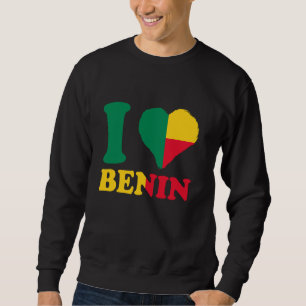 Benin Flag I Love Benin Heart Beninese Roots Benin Trui