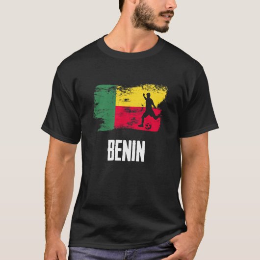 Benin Flag Jersey Beninese Soccer Team Beninese T-shirt (Voorkant)