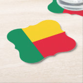 Benin Flag Kartonnen Onderzetters (Gekanteld)