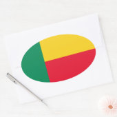 Benin Flag Ovale Sticker (Envelop)