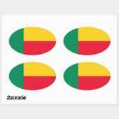Benin Flag Ovale Sticker (Vel)