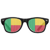 Benin Flag Retro Zonnebril (Voorkant)
