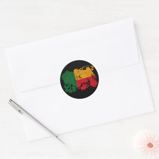 Benin Flag Ronde Sticker (Envelop)